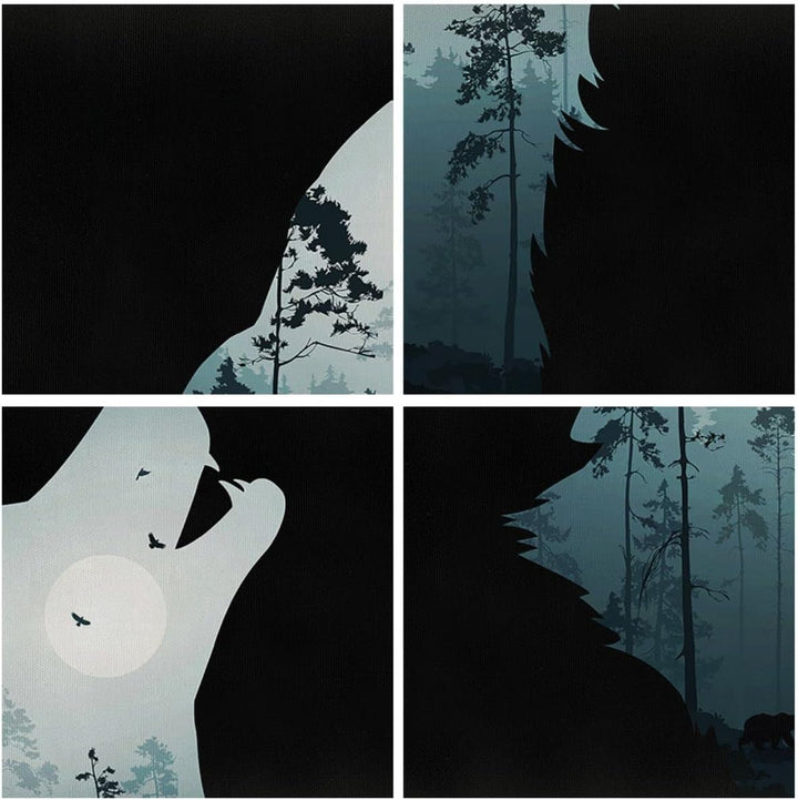 Bilder auf Leinwand Berge Höhle Park Leinwandbild mit Rahmen 70x50cm Wandbilder Dekoration Wohnzimme