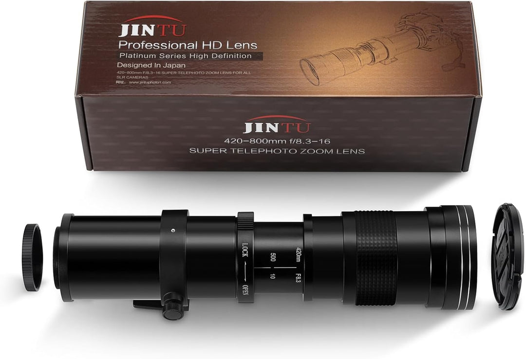 JINTU 420–800mm MF Teleobjektiv Kamera Zoomobjektiv F8.3 für Nikon SLR Kameras D780 D5600 D5500 D540