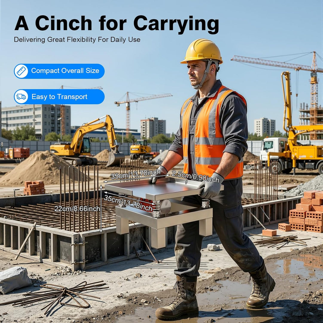 Beton Rütteltisch 50W 3000-3600 U/Min 10kg Belastung Edelstahl Vibrationsplatte Für Betonverdichtung