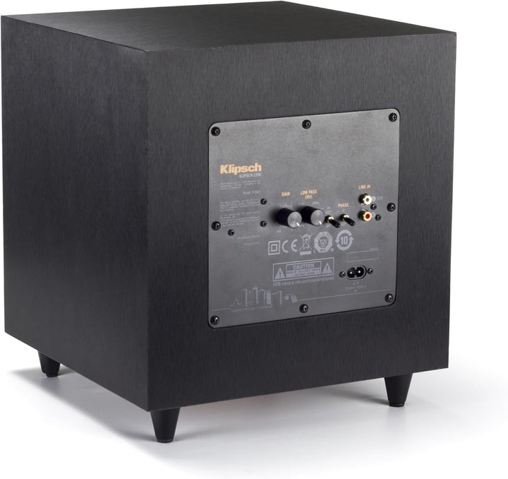 Klipsch Referenz R-8SW Surround Subwoofer, 150 Watt Spitzenleistung (gebürstetes schwarzes Vinyl, 20