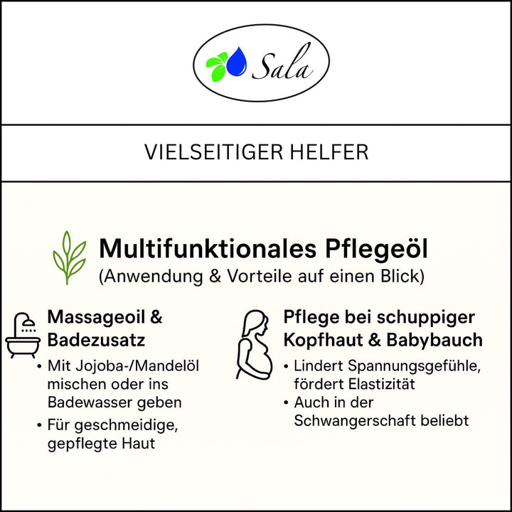 Sala Rizinusöl kaltgepresst BIO 1 L 1000 ml Glasflasche Rizinusöl kaltgepresst bio 1 l (1er Pack), R