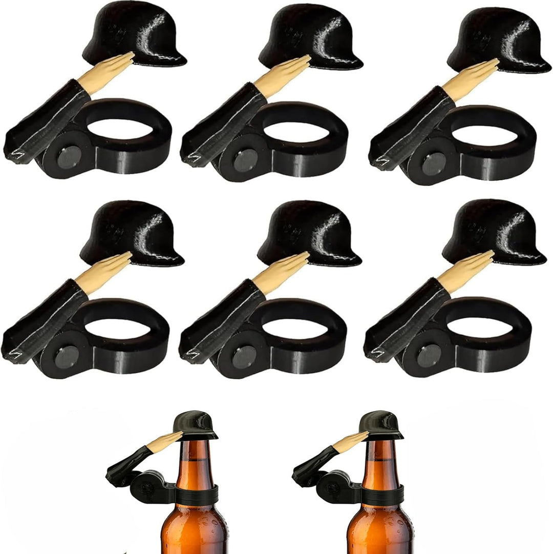 Bierhelm für Flaschen 6 Stück Bierflaschenverschluss Flaschenverschluss Bierflaschen, Soldat Salute