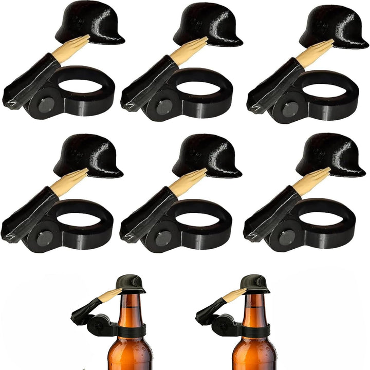 Bierhelm für Flaschen 6 Stück Bierflaschenverschluss Flaschenverschluss Bierflaschen, Soldat Salute