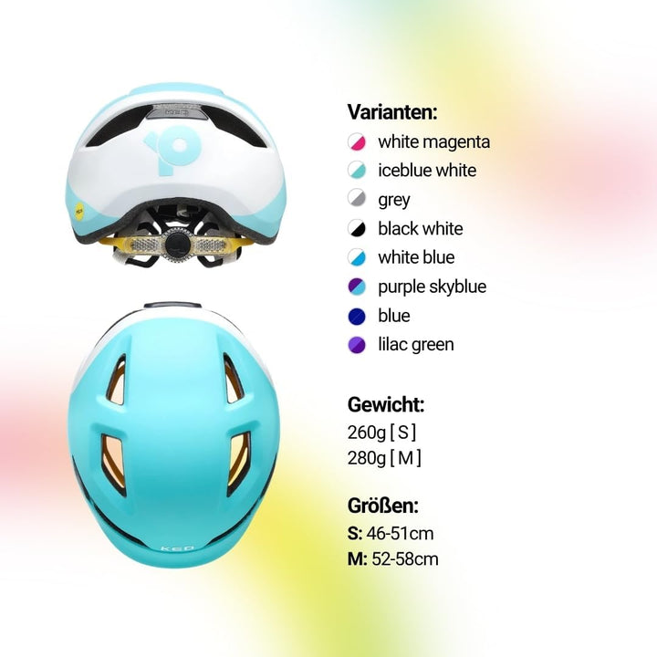 KED Pop MIPS Kinder Fahrrad Helm schwarz/weiss 2023 Eisblau/Weiss M | 52-56cm, Eisblau/Weiss M | 52-