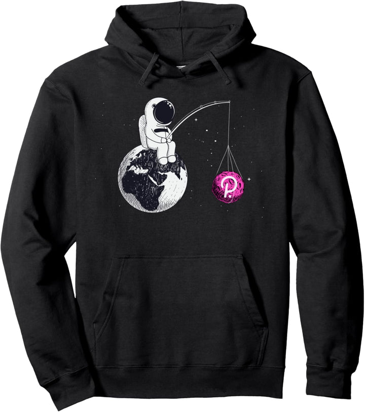 Cryptocurrency Talk - Polkadot To The Moon Space Man Merch Pullover Hoodie