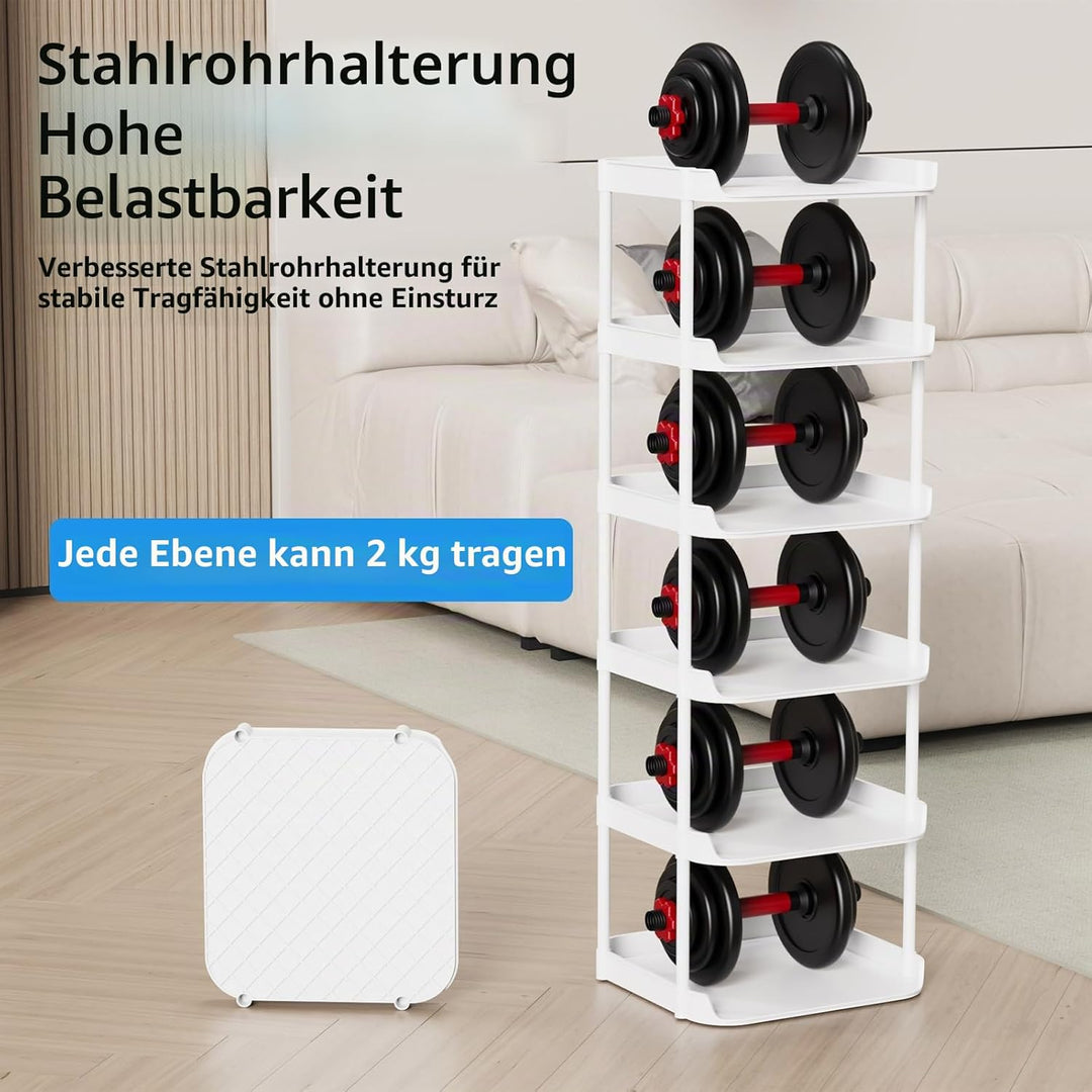 6 Ebenen Schmal Schuhregal, Mehrschichtiges Hoch Schuhregale Platzsparend, Stapelbar Klein Standrega