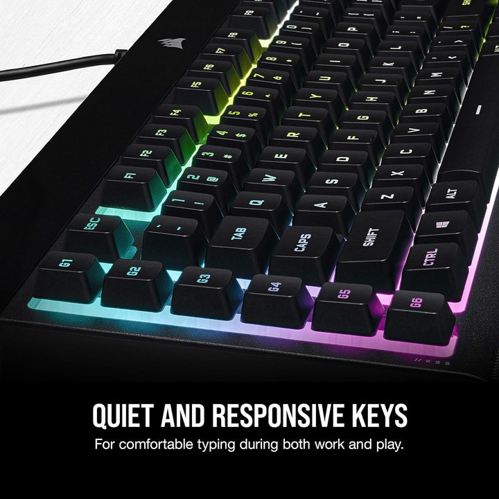 Corsair K55 RGB PRO XT Gaming-Tastatur, kabelgebunden, QWERTY-Layout, Schwarz, K55 RGB PRO XT