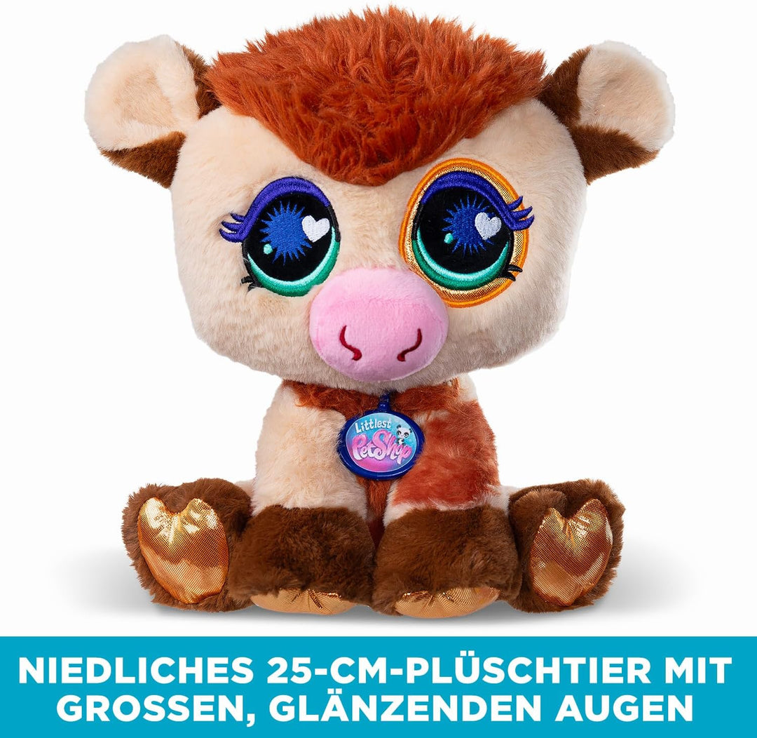 Littlest Pet Shop - Plüschkuh 25 cm - Littlest Pet Shop LPS Deluxe Kuh – Niedliche Plüschtiere mit g