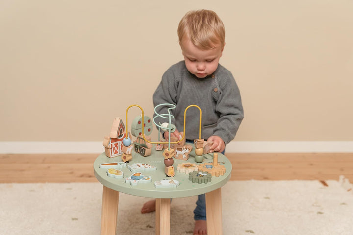 Little Dutch 7141 Holz Aktivitätstisch/Spieltisch Bauernhof grün - Little Farm