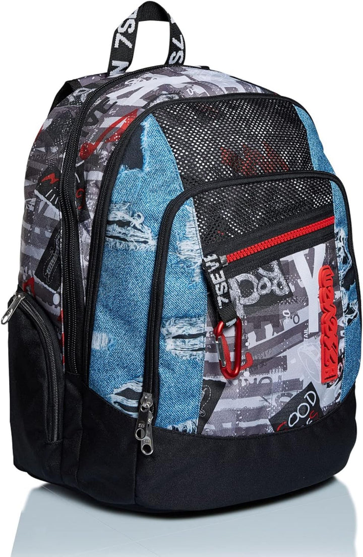 Seven Rucksack, Backpack für Schule, Uni & Freizeit, Geräumige Schultasche für Teenager, Mädchen, Ju