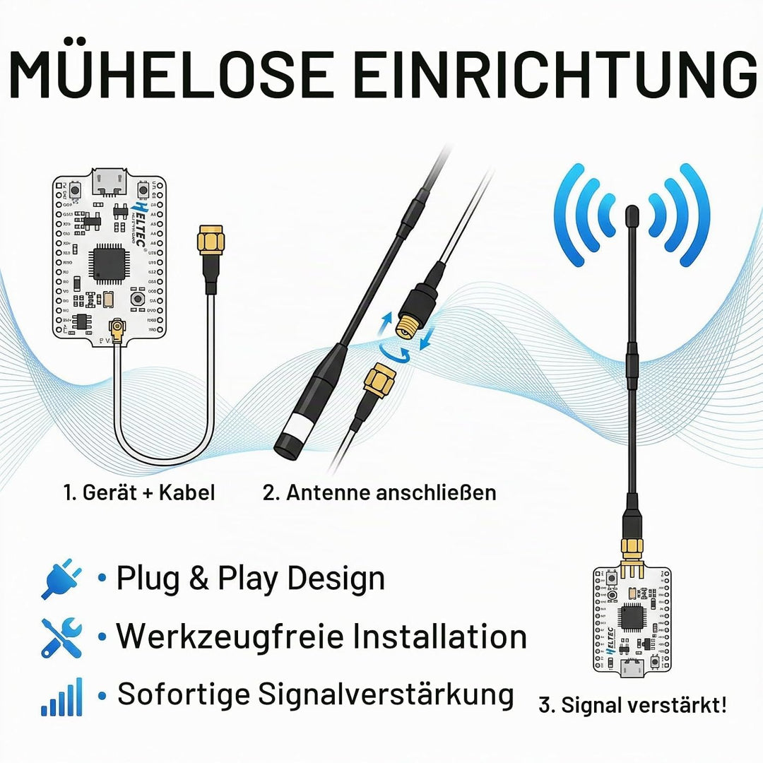 868MHz Meshtastic LoRa Antenne 10dBi High Gain, 40cm Langstrecken SMA Stecker Omni Whip für He ltec