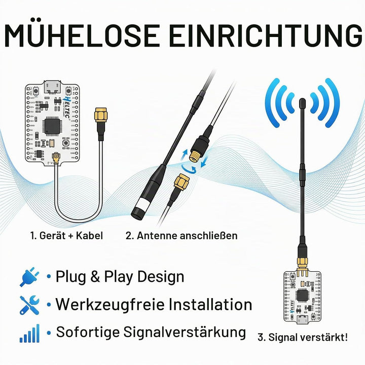 868MHz Meshtastic LoRa Antenne 10dBi High Gain, 40cm Langstrecken SMA Stecker Omni Whip für He ltec