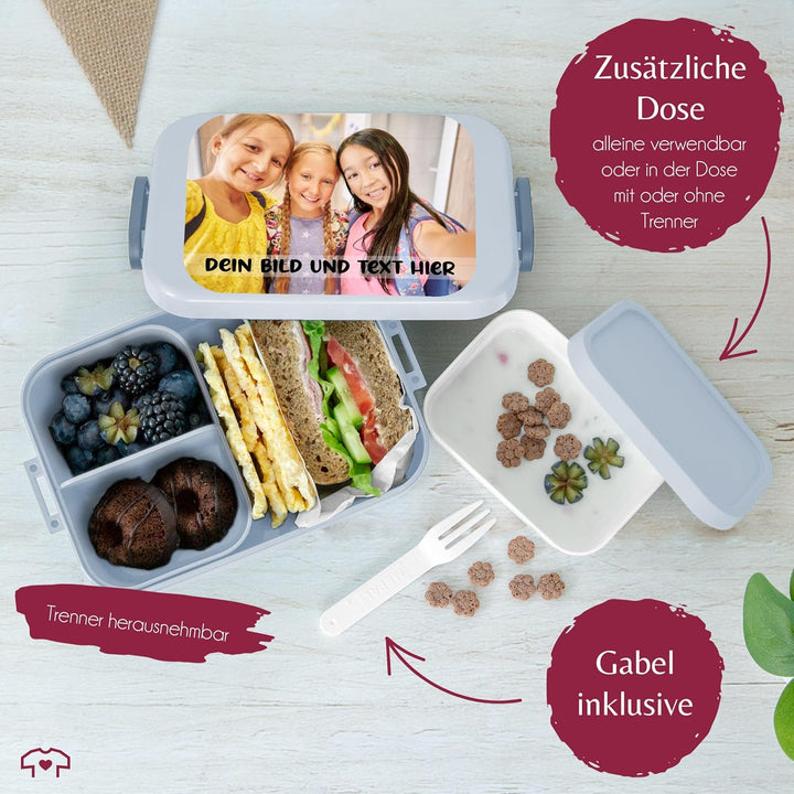 Kinder Bento Box Midi für Mepal Bentobox - Brotbox Dein Bild und Text I Custom Text und Foto Lunchbo