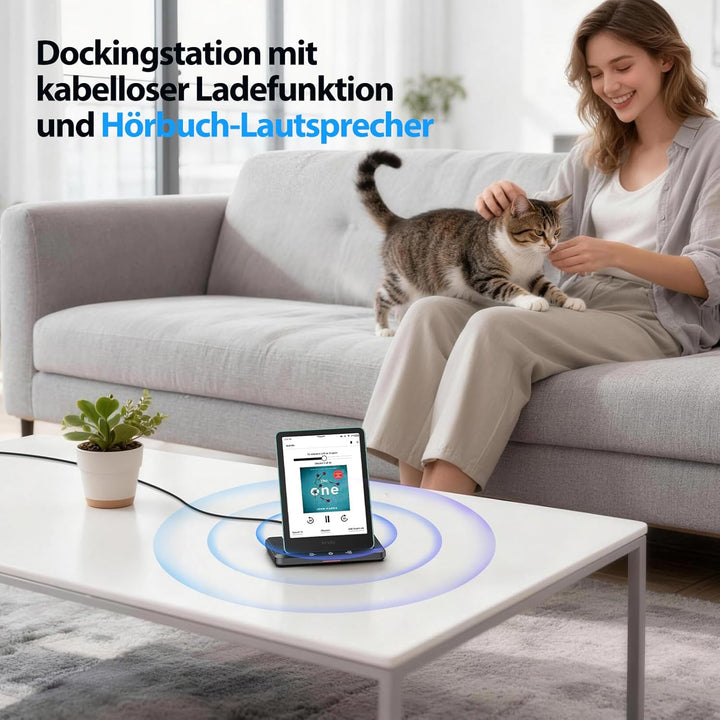 Kabelloses Ladedock mit Integriertem Hörbuch-Lautsprecher, Kompatibel mit Kindle Paperwhite Signatur