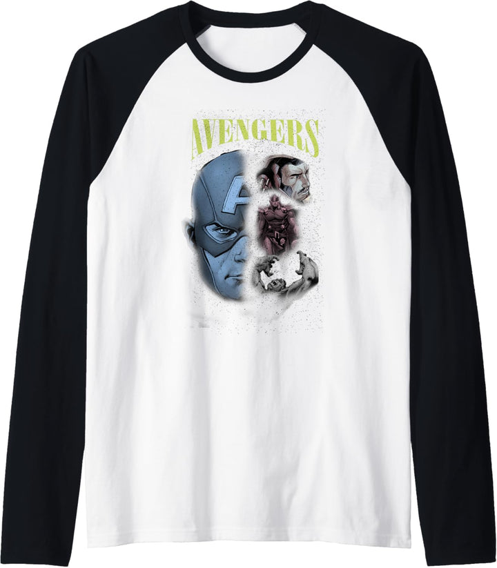 Marvel Avengers Faded Group Shot Portrait Raglan