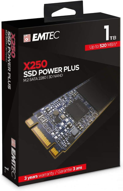 Emtec interne SSD M2 SATA x250 1TB Power Plus 3D NAND 1 Tb