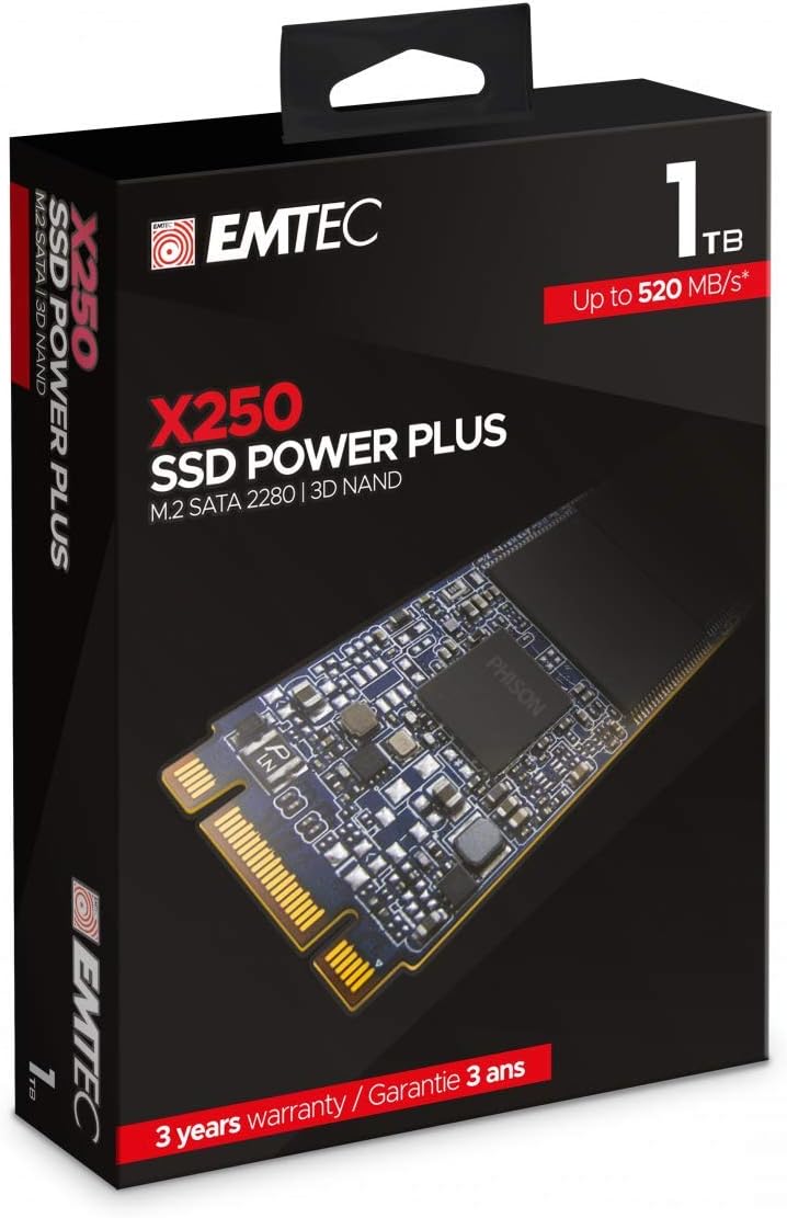 Emtec interne SSD M2 SATA x250 1TB Power Plus 3D NAND 1 Tb