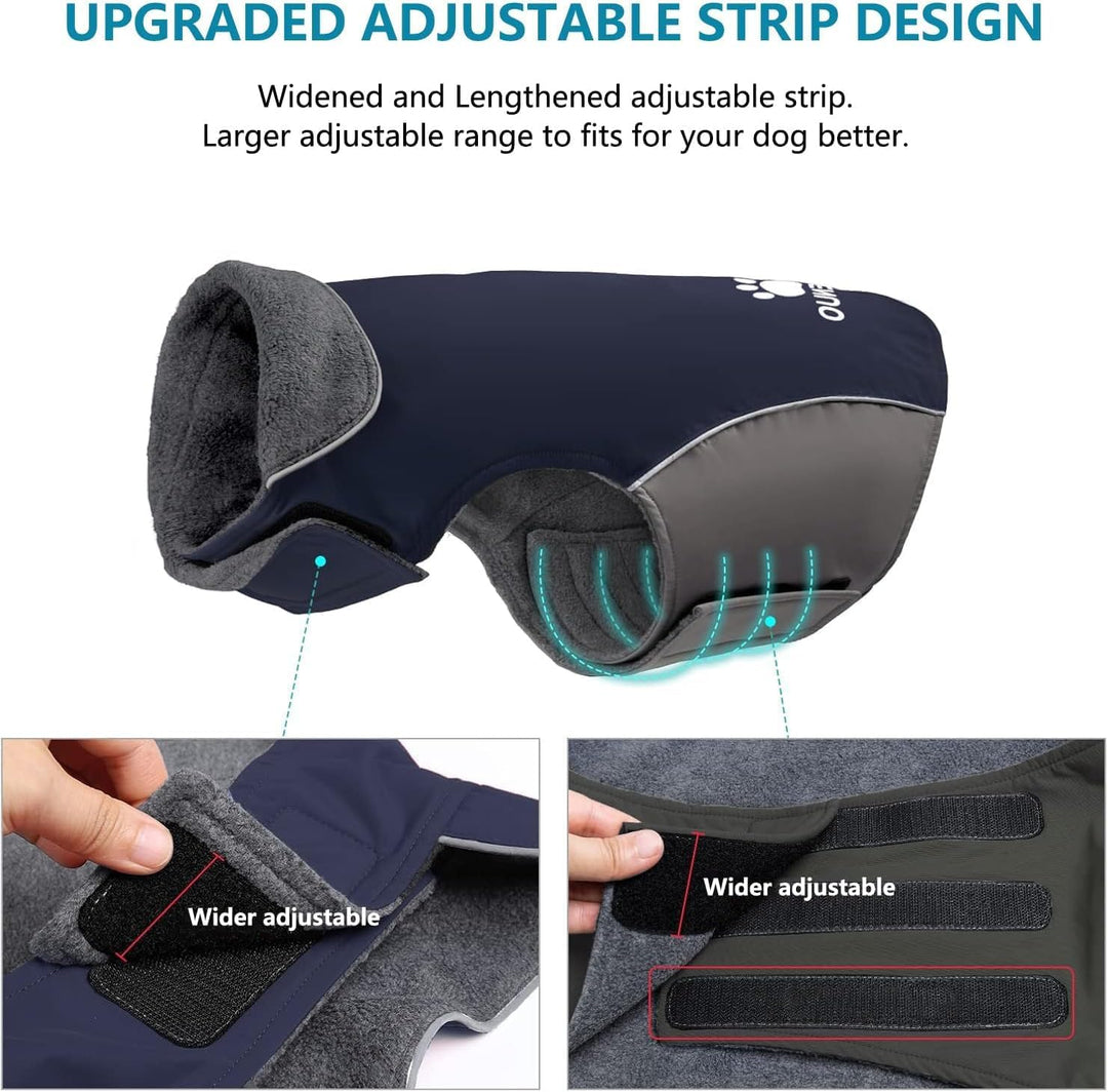 IREENUO Wasserdichter Hundemantel, Hundejacke Winter Winddichter Warmer Hunderegenmantel für Mittelg