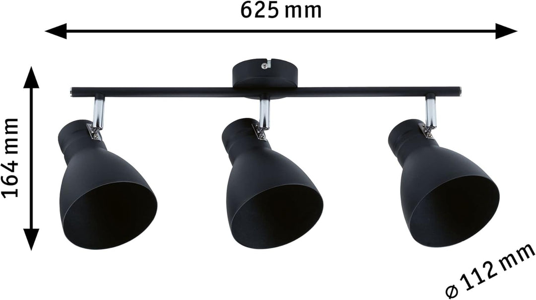 Paulmann Spotlight Davy max 3x20W E27 Schwarz 230V 3er, 3er
