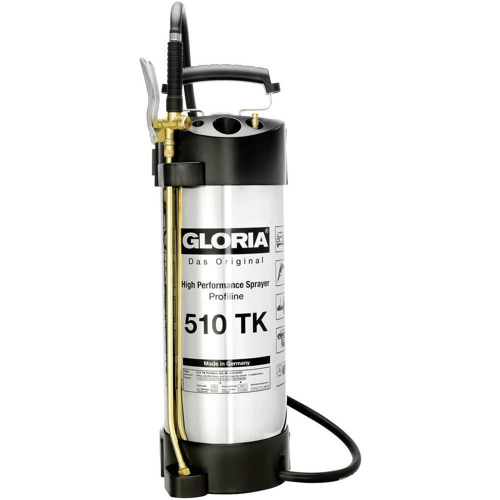 GLORIA Hochleistungssprühgerät 510 TK Profiline | 10 L Füllinhalt | Profi-Drucksprüher aus rostfreie