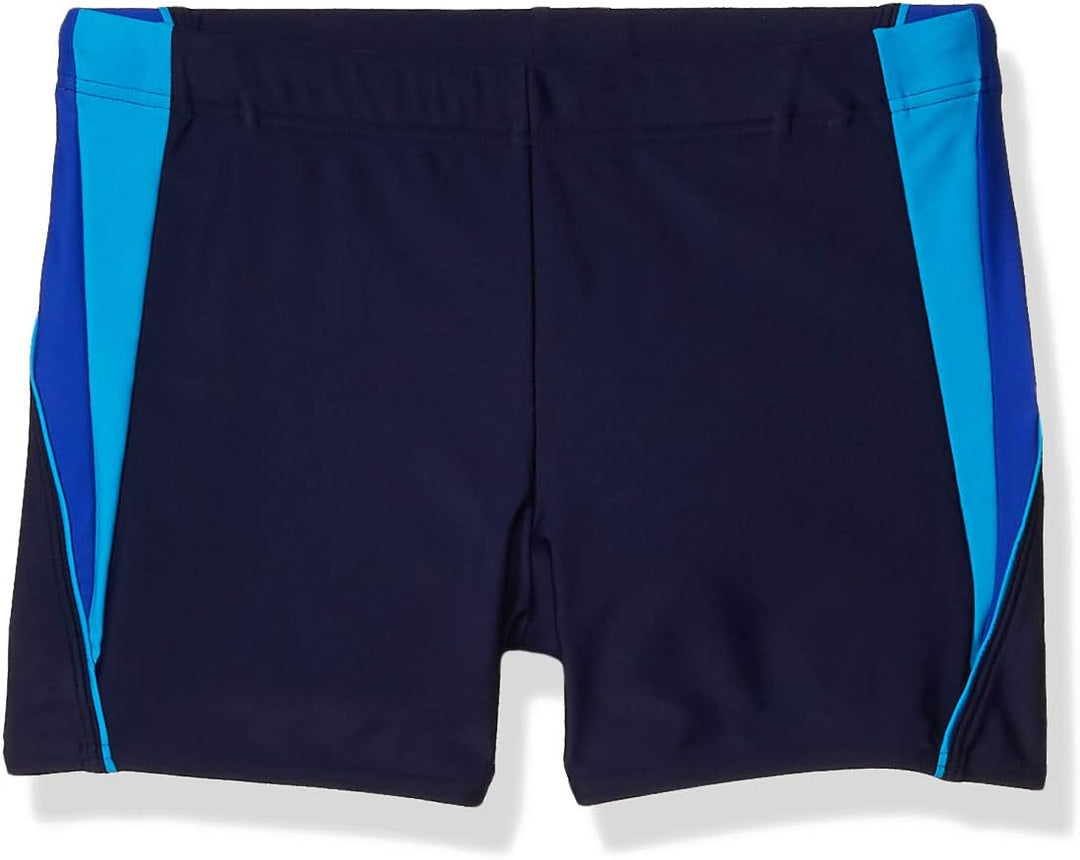 Speedo Fitness Splice Powerflex Eco Square Leg Badeanzug Marineblau/Blau XL, Marineblau/Blau XL