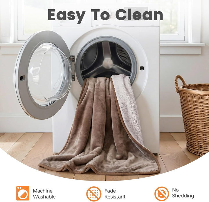 PETTOM Hundedecke Wasserdicht, Hundedecke Flauschig aus Sherpa Fleece, Hunde Decke Sofaschutz, Katze