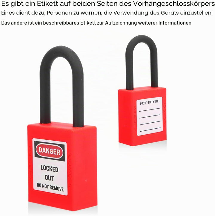 Lockout Tagout Schlösser, 10 Stück Sicherheits-Vorhängeschloss mit 20 Schlüsseln, Staubdicht Lock Ou