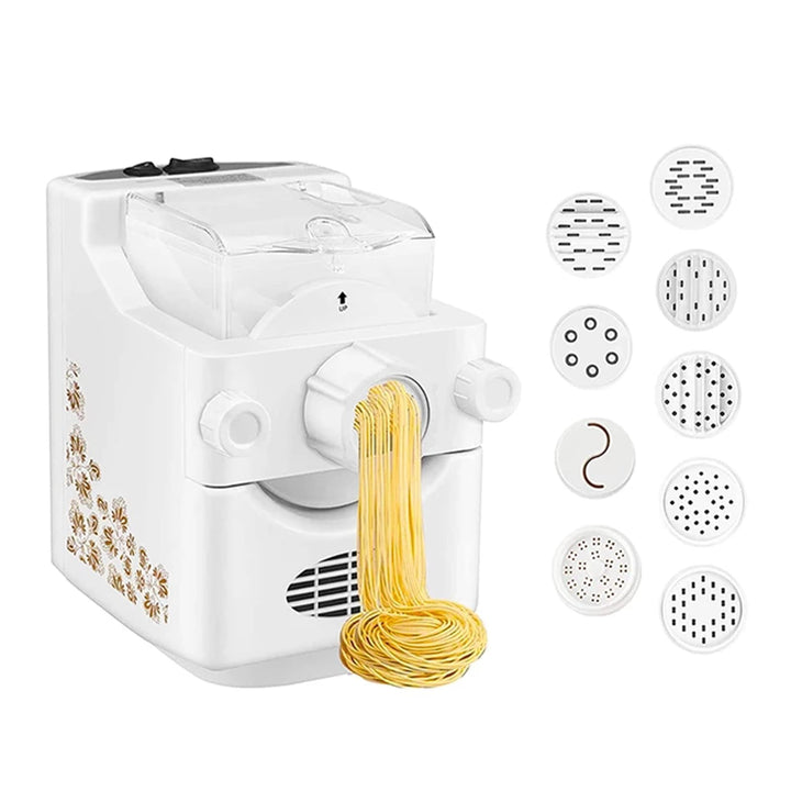 Elektrische Nudelmaschine Vollautomatisch, Nudelmaschinen Spaghettimaschine mit 9 Nudelgitter und 1