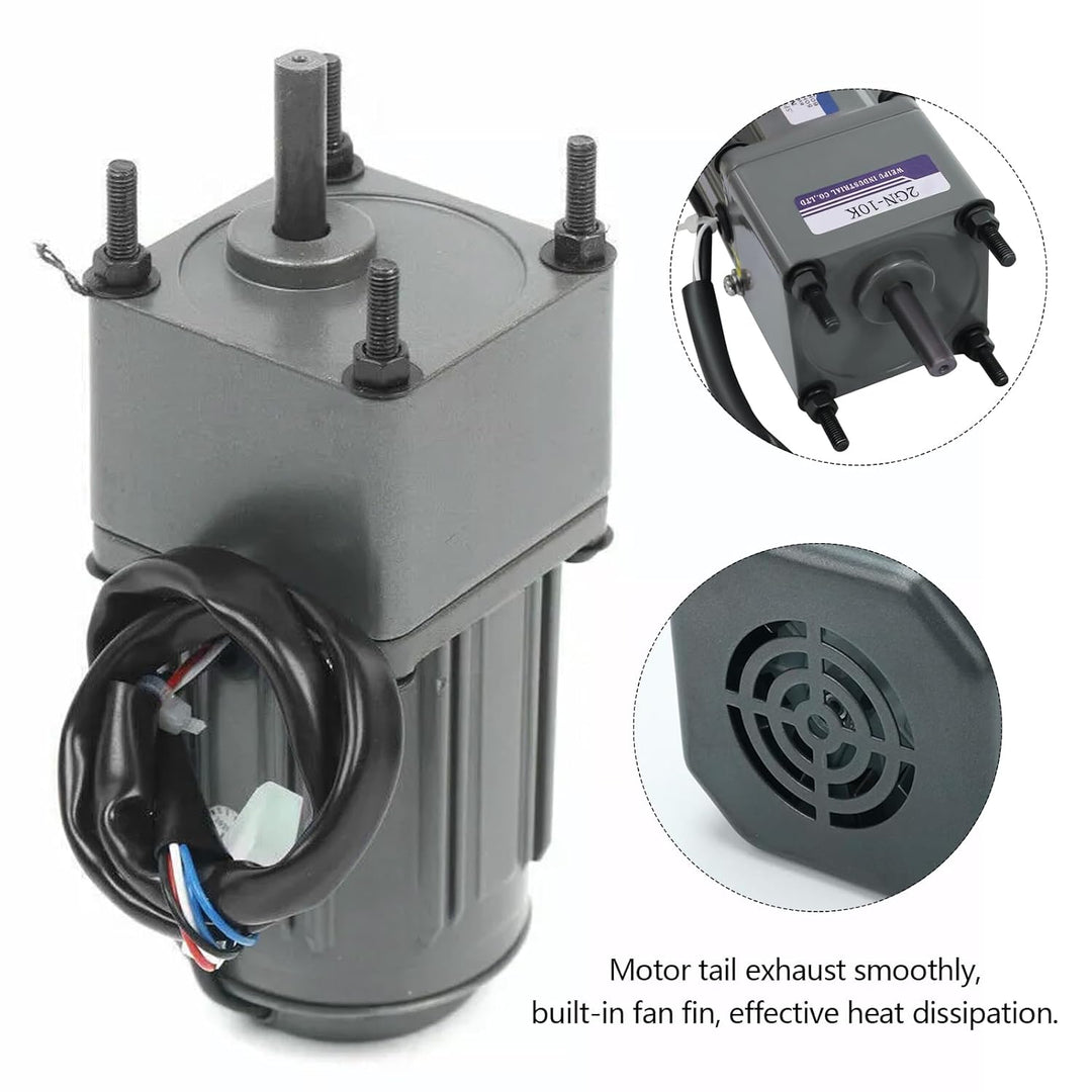 Getriebemotor Elektromotor, Wechselstrom 6W 220V Gear Motor 0-135 RPM (10K), 8 Nm, Stufenlos Einstel