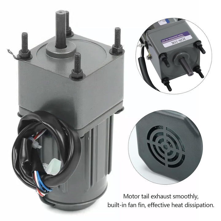 Getriebemotor Elektromotor, Wechselstrom 6W 220V Gear Motor 0-135 RPM (10K), 8 Nm, Stufenlos Einstel
