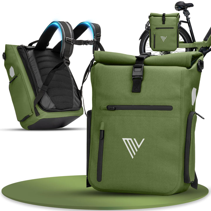 MIVELO 3in1 Fahrradtasche für Gepäckträger I Rucksack &amp; Gepäckträgertasche hinten - in 15 Sekunden u