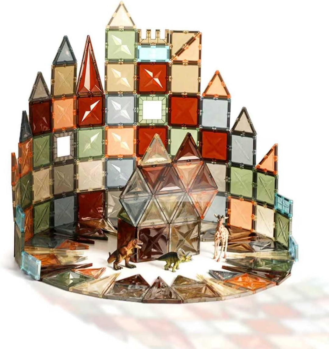 100 Magnetische Bausteine mit 2 Autos, STEM-Bauspielzeug, Kinderspiel zum Zusammenbauen, Lernspielze
