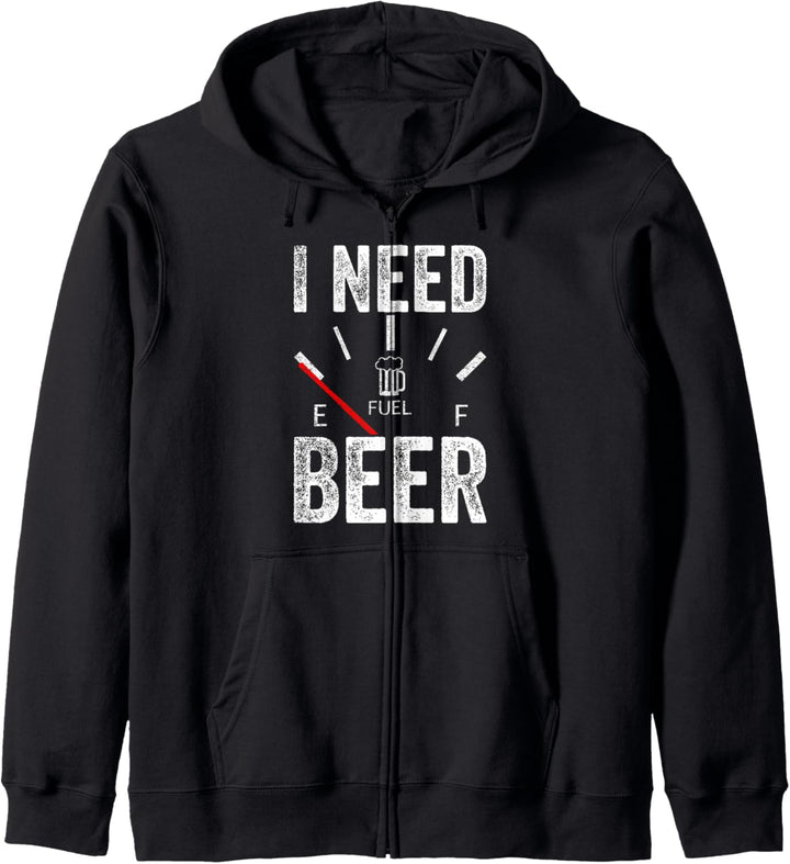 Ich brauche Bier Leere Tankanzeige Lustiges Bier Kapuzenjacke