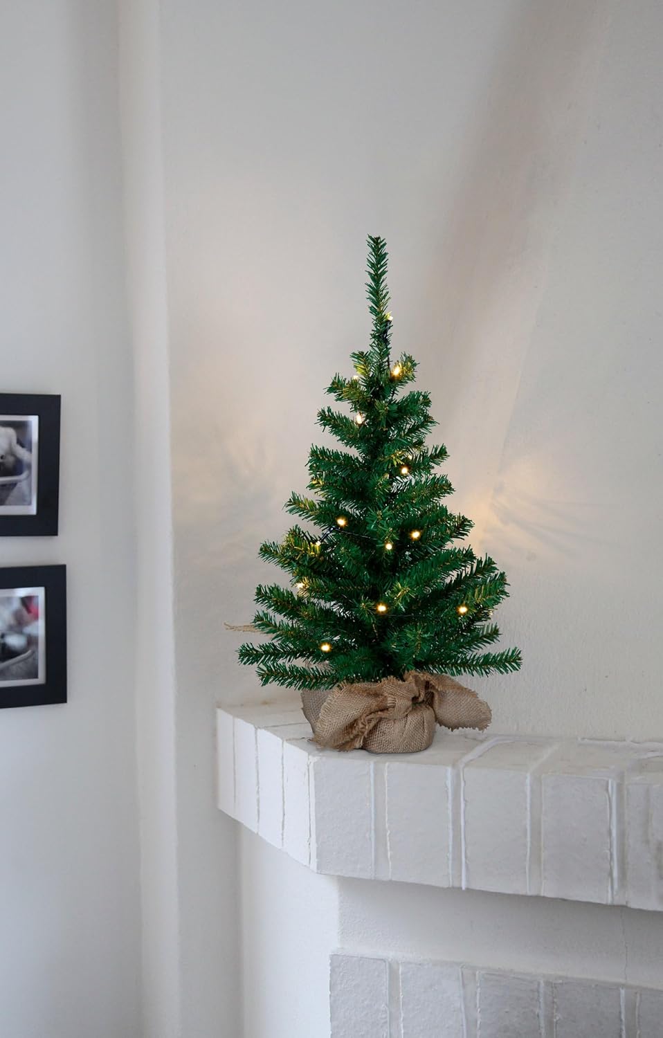 EGLO künstlicher Weihnachtsbaum 60 cm für innen, Deko-Tannenbaum mit LED-Beleuchtung warmweiss und T