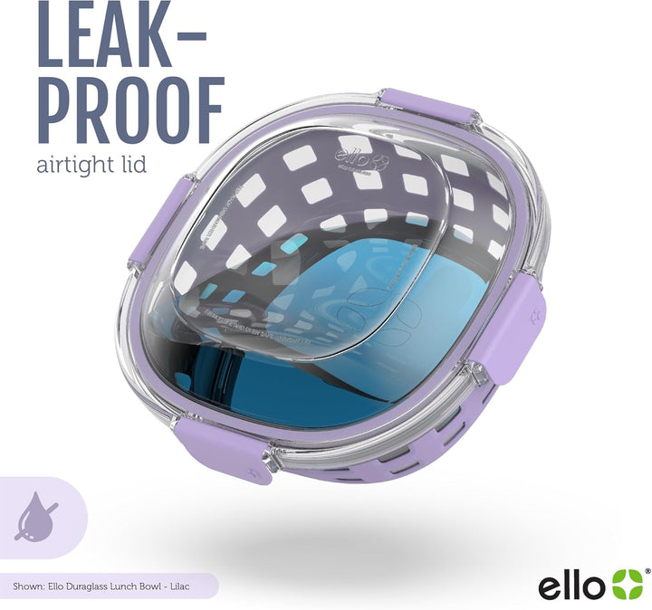 Ello DuraGlass Frischhaltedose aus Glas – Lebensmittelbehälter mit Silikonhülle und luftdichtem Deck