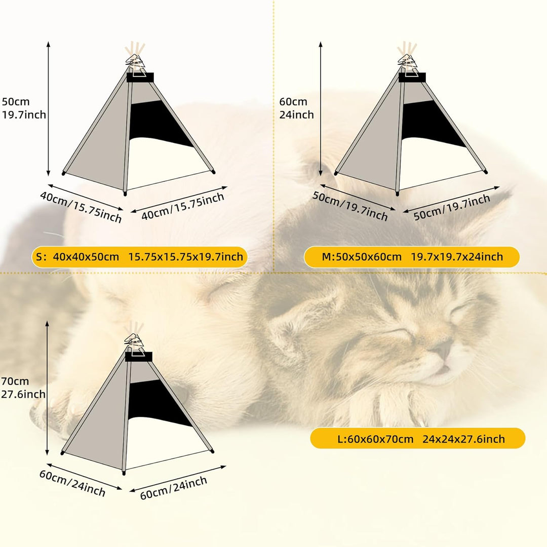Vinnypet Tipi Zelt fur Katzen und Hunde Haustierzelte Häuser mit Plüschkissen Luxery Hundezelt Katze
