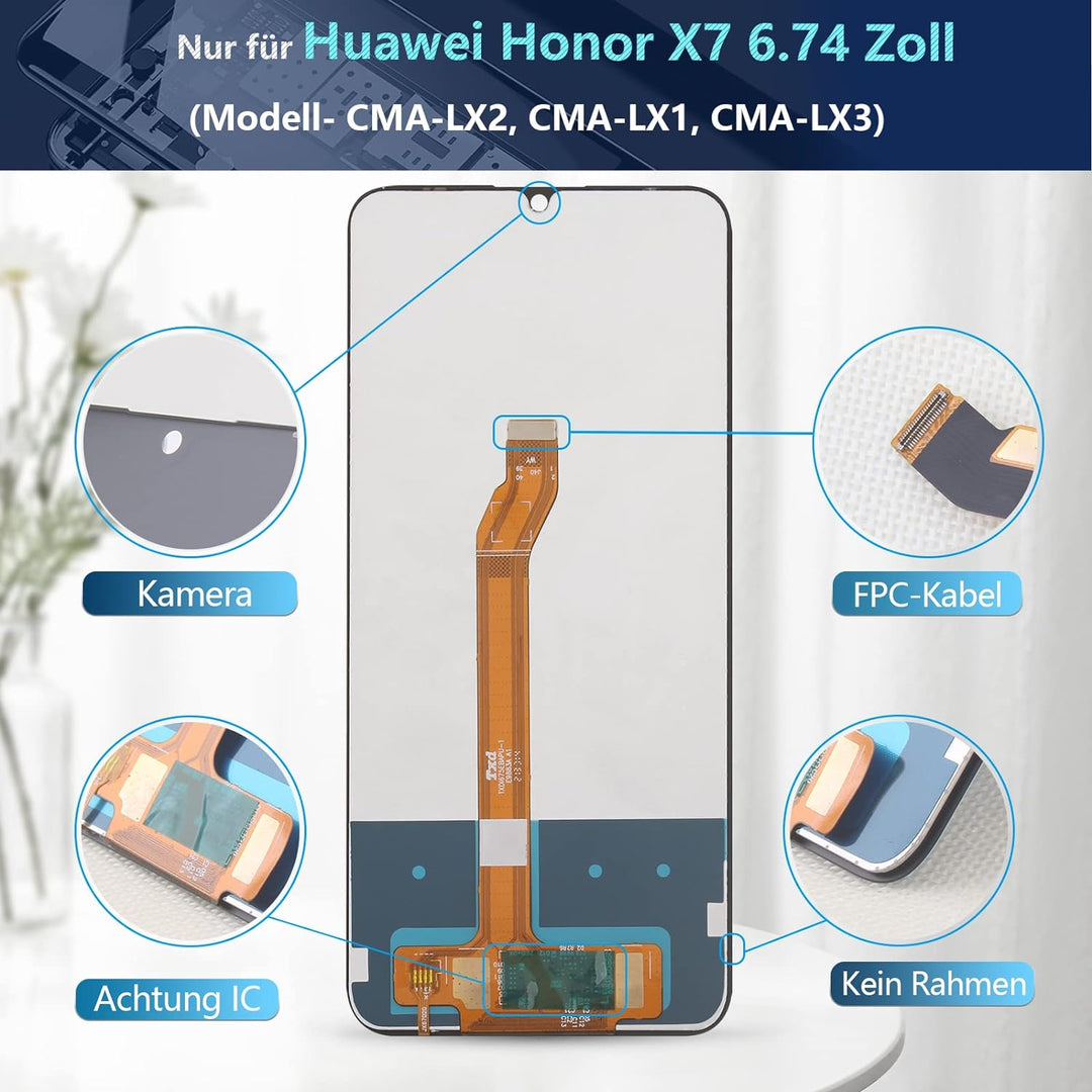 RongZy Kompatibel mit Honor X7 2022 CMA-LX1 Ersatz Bildschirm LCD Display und Touchscreen-Digitizer