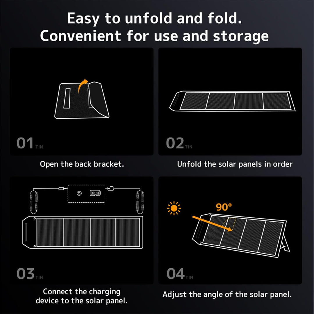 200W Falttragbares Solarmodul - 22,5% Umwandlungseffizienz, IP64 Wasserdicht Tragbares Ladegerät Sol