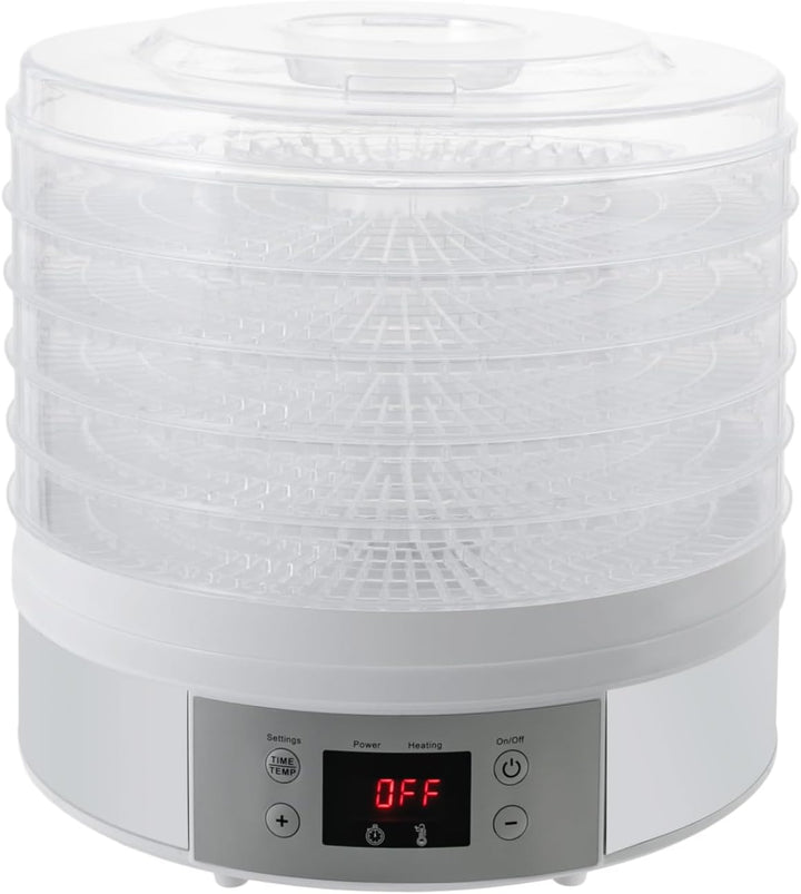 5 Etagen Lebensmittel-Dehydrator, Obst Trockner mit Display Einstellbarer Temperaturbereich 35-68℃ f