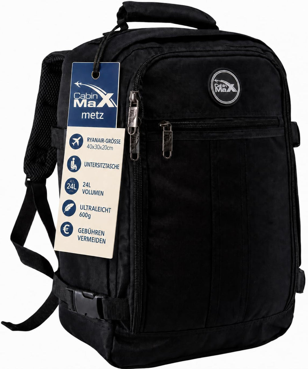 Cabin Max Metz - 40x30x20 Rucksack Ideales Wizzair, Vueling Handgepäck und Reiserucksack für Flugzeu