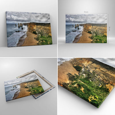 ARTTOR Bilder auf Leinwand Strand Ozean Landschaft Leinwandbild 70x50cm Wandbilder Dekoration Wohnzi