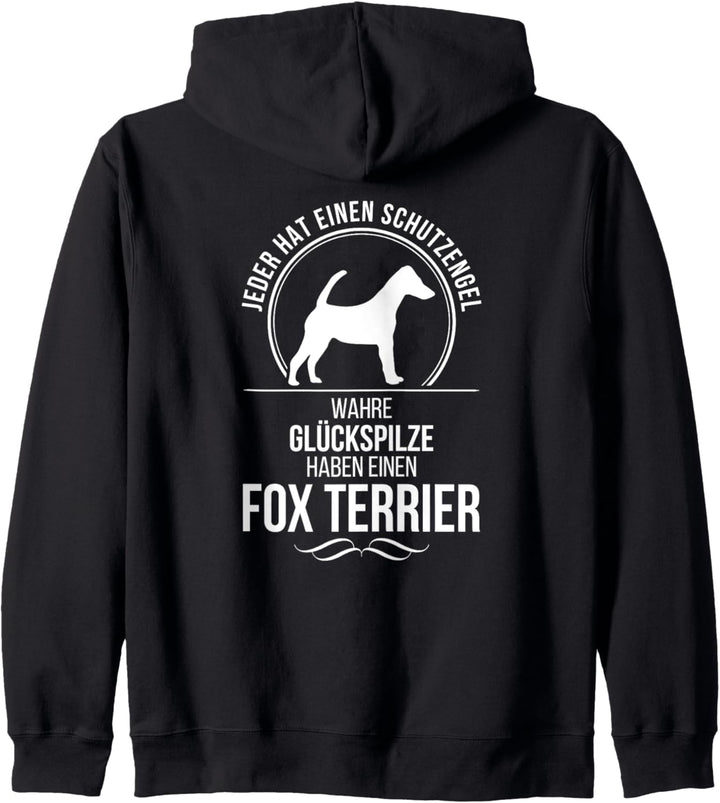Foxterrier Schutzengel Glatthaar Hund Hunde Hundespruch Kapuzenjacke