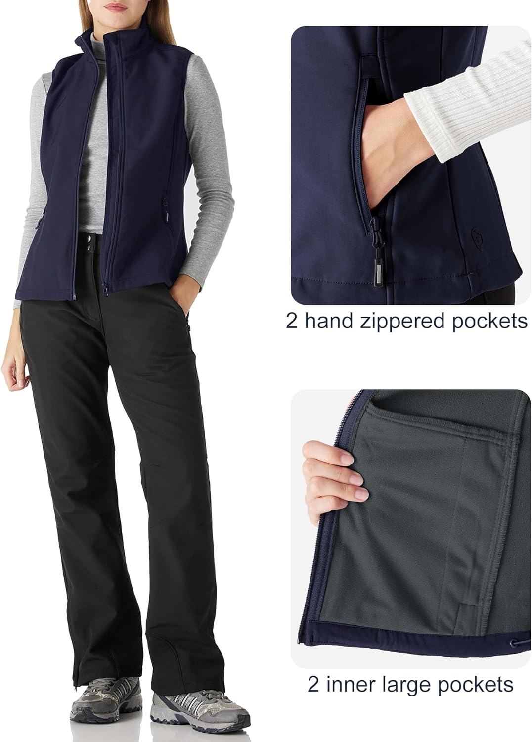 Outdoor Ventures Damen Sport Softshell Weste Leichte Ärmellose Jacke Frauen Gilets Winddicht Warm Fl