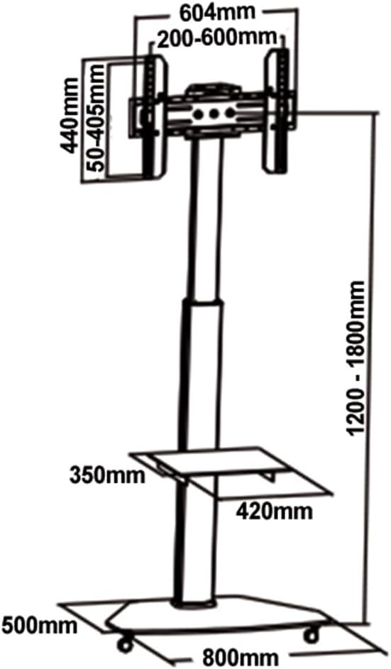 mywall HP1DL TV-Rollwagen Standfuss für Flachbildschirm 37" - 70" (94 - 178 cm) bis 40Kg silber VESA