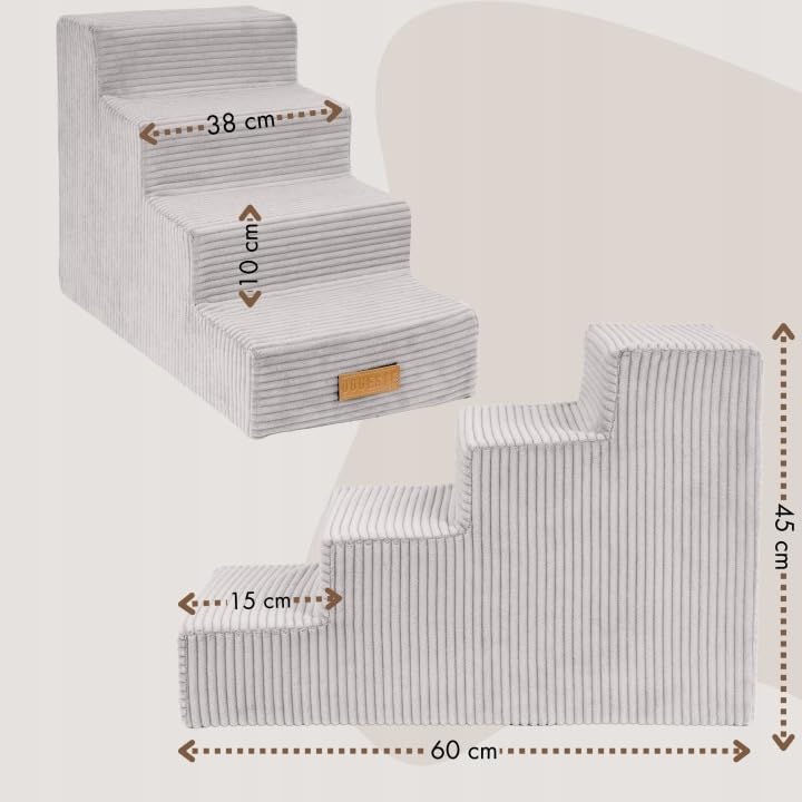 Sofatreppe für Hunde und Katzen – Hundetreppe für Bett & Sofa – 3- oder 4-stufig, rutschfest & wasch