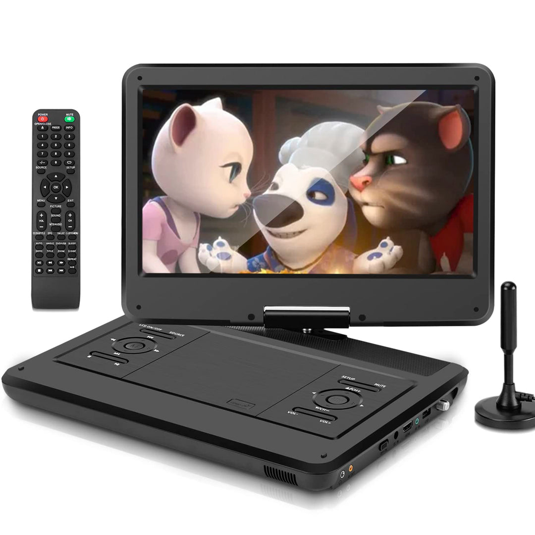 KCR 14-Zoll tragbarer TV/Tragbarer DVD-Player Combo mit HD LED-Drehbildschirm und DVB-T2 digitalem T