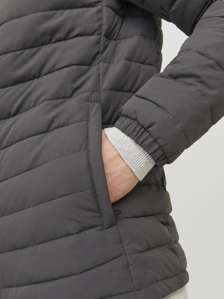 Jack & Jones Men's Jjerecycle Raw Puffer Hood Noos Jacket S Asphalt, S Asphalt
