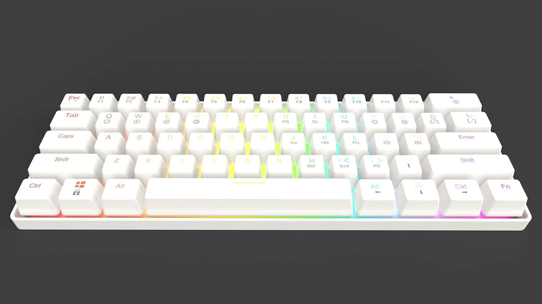 HK Gaming GK61 mechanische 60 Prozent Tastatur | 61 programmierbare Tasten mit RGB Beleuchtung | Kom