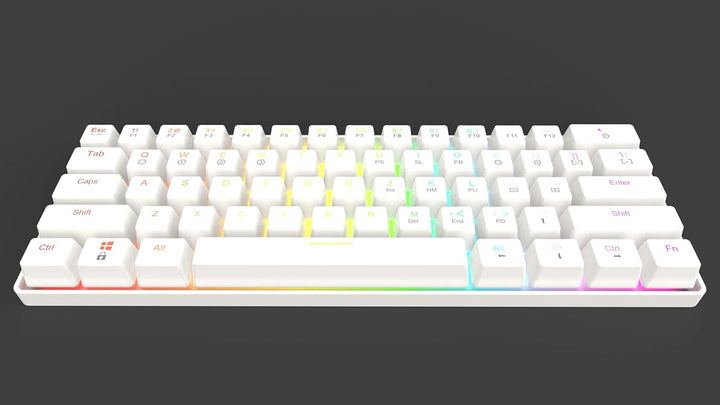 HK Gaming GK61 mechanische 60 Prozent Tastatur | 61 programmierbare Tasten mit RGB Beleuchtung | Kom
