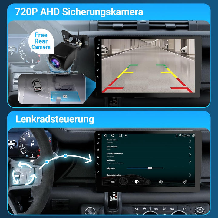 Autoradio 2 DIN Kompatibel mit Apple Carplay & Android Auto, 9 Zoll Touchscreen Autoradio mit Rückfa